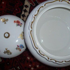 Reichenbach (R) Fine China Footed Lidded Bowl German Democratic Republic VTG